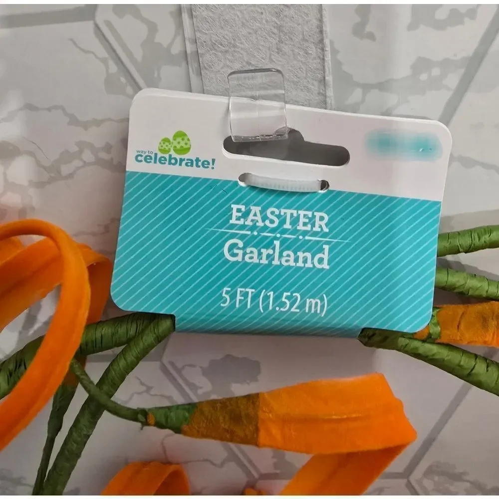 Easter Spiral Orange Carrot Spray Coiled Carrot Garland Spring Decor, New